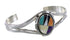Genuine Sterling Silver Multicolor Inlay Southwest Cuff Bracelet RX95929